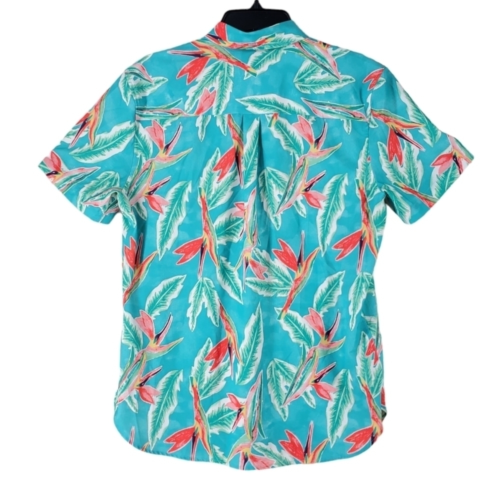Chubbies Nutter Polo Shirt Mens S Hawaiian Floral SS Green Blue Pink Multi Beach - Picture 4 of 11